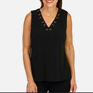 Michael Kors Navy V Neck with Gold details